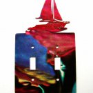 Sail Boat Double Light Switch Cover Plate by Steel Images USA 030315DD