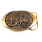 Vintage 1982 Indiana Metal Craft Deer Buck & Doe Belt Buckle
