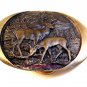 Vintage 1982 Indiana Metal Craft Deer Buck & Doe Belt Buckle