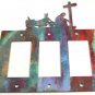 Cowboy Prayer Cross Motorcycle Triple Rocker Outlet Cover Plate by Steel Images