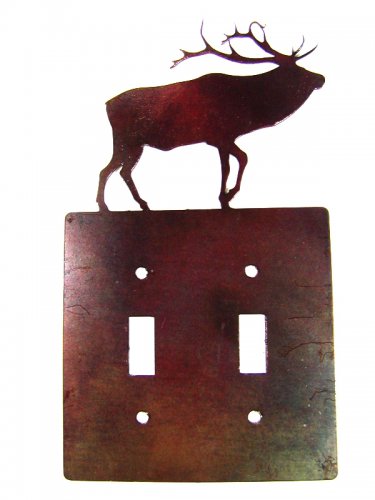 Reindeer Double Light Switch Cover Plate Steel Images USA 6215WW