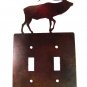 Reindeer Double Light Switch Cover Plate Steel Images USA 6215WW