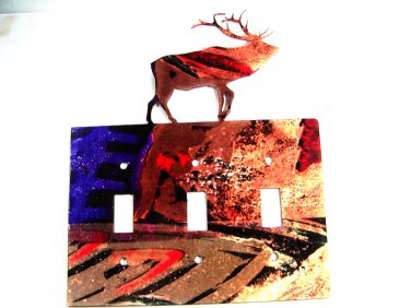 Reindeer Double Light Switch Cover Plate Steel Images USA 6415WW