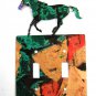 Wild Horse Running Double Light Switch Cover Plate Steel Images USA 6815