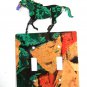 Wild Horse Running Double Light Switch Cover Plate Steel Images USA 6815
