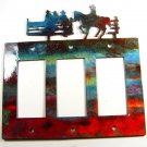 Cowboys Fence Triple Rocker Outlet Cover Plate by Steel Images USA 51215