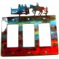 Cowboys Fence Triple Rocker Outlet Cover Plate by Steel Images USA 51215