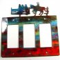 Cowboys Fence Triple Rocker Outlet Cover Plate by Steel Images USA 51215