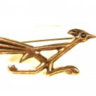 Native American Navajo Sterling Sterling Roadrunner Brooch By Florence Johnson