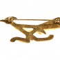 Native American Navajo Sterling Sterling Roadrunner Brooch By Florence Johnson
