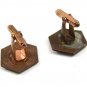 Handmade Blue Enameled Intials BT Copper Cufflinks Unmarked 101514
