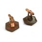 Handmade Blue Enameled Intials BT Copper Cufflinks Unmarked 101514