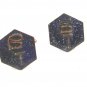 Handmade Blue Enameled Intials BT Copper Cufflinks Unmarked 101514