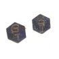 Handmade Blue Enameled Intials BT Copper Cufflinks Unmarked 101514