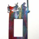 Cowboy w/ Motorcycle Kneeling Cross Single Rocker Outlet Cover by Steel Images