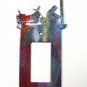 Cowboy w/ Motorcycle Kneeling Cross Single Rocker Outlet Cover by Steel Images