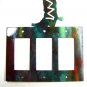 Cowboy Boot Triple Rocker Outlet Cover Plate by Steel Images USA 51515