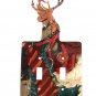 Buck Deer Head Double Switch Outlet Cover Plate by LaZart USA 6915
