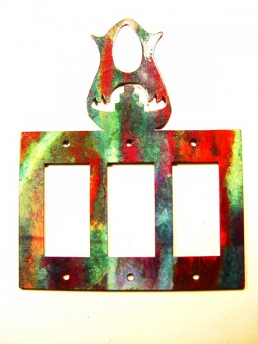 Southwest Pueblo Pottery Triple Rocker Outlet Cover Plate by Steel Images USA
