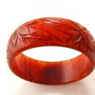 Fabulous Carved Orange Flower Bangle Bracelet 11022013ckd
