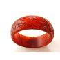 Fabulous Carved Orange Flower Bangle Bracelet 11022013ckd