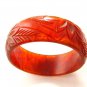 Fabulous Carved Orange Flower Bangle Bracelet 11022013ckd