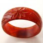 Fabulous Carved Orange Flower Bangle Bracelet 11022013ckd