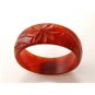 Fabulous Carved Orange Flower Bangle Bracelet 11022013ckd