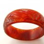 Fabulous Carved Orange Flower Bangle Bracelet 11022013ckd