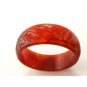 Fabulous Carved Orange Flower Bangle Bracelet 11022013ckd