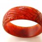 Fabulous Carved Orange Flower Bangle Bracelet 11022013ckd