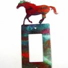 Running Horse Double Rocker Outlet Cover Plate by Steel Images G