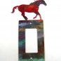Running Horse Double Rocker Outlet Cover Plate by Steel Images G