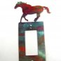 Running Horse Double Rocker Outlet Cover Plate by Steel Images G