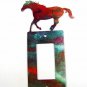 Running Horse Double Rocker Outlet Cover Plate by Steel Images G