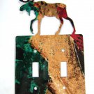 Moose Double Light Switch Cover Plate Steel Images USA 6215u