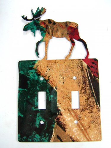 Moose Double Light Switch Cover Plate Steel Images USA 6215u