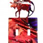 Moose & Mountain Double Light Switch Cover Plate Steel Images USA 6215Z