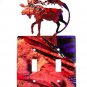 Moose & Mountain Double Light Switch Cover Plate Steel Images USA 6215Z