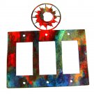 Shining Sun Triple Rocker Outlet Cover Plate by Steel Images USA 52815a