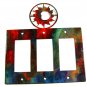 Shining Sun Triple Rocker Outlet Cover Plate by Steel Images USA 52815a