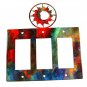 Shining Sun Triple Rocker Outlet Cover Plate by Steel Images USA 52815a