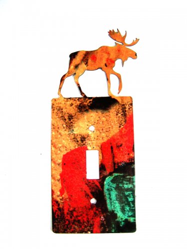 Moose Single Light Switch Cover Plate by Steel Images USA 6515TT