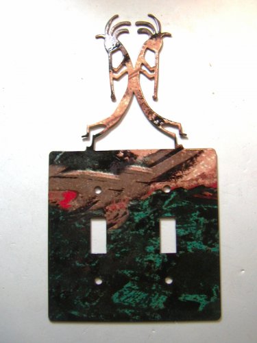 Kokopelli Flute Double Switch Cover Plate by Steel Images USA 021915GG