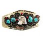 Southwest Handcrafted American Eagle Coral Turquoise Belt Buckle USA