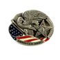 American Hero Silver Star Pewter Belt Buckle Great American Buckle Co 111014