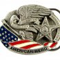 American Hero Silver Star Pewter Belt Buckle Great American Buckle Co 111014