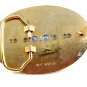 Made in USA Western Slvertone Blue Longhorn Bull Head Belt Buckle #102113n