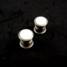 Art Deco Silvertone Mother of Pearl Cufflinks by EVER SNAP 102714