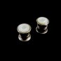 Art Deco Silvertone Mother of Pearl Cufflinks by EVER SNAP 102714